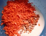A picture of step 4 of CARROT CAKE😋.