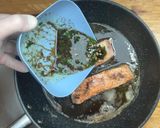 A picture of step 4 of Honey Garlic Salmon with Rice Noodles.