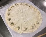 A picture of step 4 of Mini Puff Pastry Croissants with Roquefort and Blue Poppy Seeds.