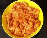 A picture of step 4 of Gongura Prawns.