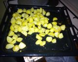 A picture of step 3 of Beef n peas stew served with rice and Rosemary potatoes.