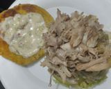 Foto del paso 10 de la receta: Arepa🫓rellena🥯de berenjena🍆tatemada, cebolla🧅caramelizada y pollo🍗🥙🥗