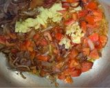 A picture of step 1 of Kareley Gosht.