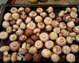 A picture of step 2 of ROASTED mushrooms in brown butter.