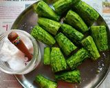 A picture of step 1 of Stuffed Bitter Gourd (Bharwa Karela).
