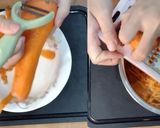 A picture of step 2 of Carrot Scrambled Eggs.