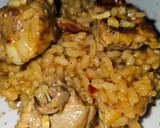 Foto del paso 7 de la receta: Arroz con costillas adobadas con chimichurri, habitas, papada y tocineta