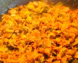 A picture of step 4 of Stir fry Brussels sprouts with prawns.