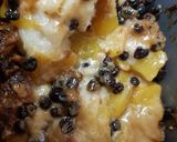 A picture of step 5 of My Peach Bread Pudding with Rum & Raisin Sauce.