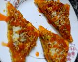 A picture of step 7 of Aloo sesame toast.
