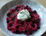 A picture of step 10 of Vickys Beetroot Risotto (Oven Method), GF DF EF SF NF.