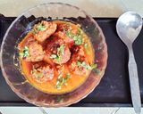 A picture of step 5 of Kofta curry with leftover pumpkin sabzi.