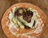 A picture of step 4 of Cheeseburger Wrap.