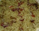 A picture of step 2 of Indomie pizza.