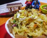 A picture of step 3 of Kashmiri pulav.