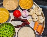 A picture of step 1 of Masala Khichdi.