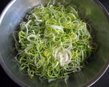A picture of step 1 of Leek Okonomiyaki.