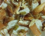 A picture of step 3 of Umm Ali with left over bread corners.