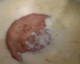 A picture of step 4 of Malpua in kesar pista milk.