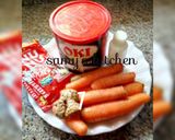 A picture of step 1 of Carrot panna.