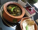 A picture of step 4 of Palak(spinach) chicken.