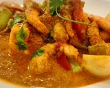 A picture of step 7 of Stir-fry King prawns in curry powder & egg.