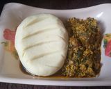 A picture of step 10 of Pounded Yam and Egusi Soup with Bitterleaf.
