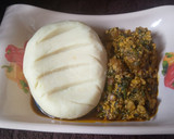 A picture of step 10 of Pounded Yam and Egusi Soup with Bitterleaf.