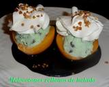 Foto del paso 5 de la receta: Melocotones rellenos de helado de menta y chocolate