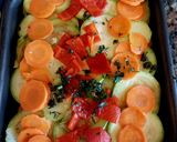 Foto del paso 4 de la receta: Pastel de verduras, gratinado, multicolor!🥔🥕🫑🧄