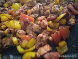 Pechuga de pollo con chorizo y pimiento