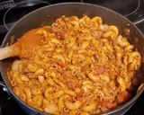 A picture of step 5 of Cheesy Goulash.