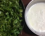 A picture of step 1 of Dhaniya Chicken.