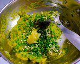 A picture of step 3 of Green garlic sabzi.