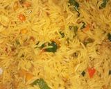A picture of step 4 of Basmati fried rice with shrimps.