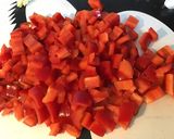 Une image de l'étape 5 de Papaye verte au bœuf,poivron rouge,oignon et épices massalé.