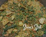 A picture of step 3 of Horse Gram and Green Moong Vegetable Pulao.