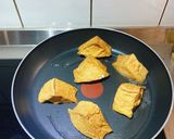 Hình bước làm 1 của món Menu gia đình hàng ngày 07- Đậu hũ nhồi thịt sốt cà - măng tây xào tôm -canh cải cuộn tôm thịt