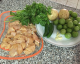 Foto del paso 1 de la receta: Pollo en salsa verde, arroz rojo, cebolla curtida, pico de gallo y guacamole 🥑 (a mi manera)
