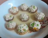 Hình bước làm 1 của món Nấm hương nhồi đậu hũ non hấp