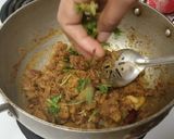 A picture of step 6 of Chettinad mutton sukka fry.