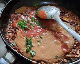 A picture of step 6 of Chettinad masala mutton curry.