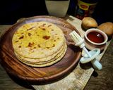 A picture of step 4 of Potato and cheese flatbread.