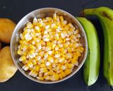A picture of step 1 of Corn raw banana tikki.