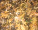 A picture of step 8 of Piyaz bhindi.
