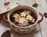 Hình bước làm 3 của món Canh mướp rau dền đỏ nấu tôm