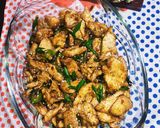 A picture of step 12 of Mongolian Chicken.