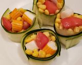 Une image de l'étape 3 de Salade de maïs, tomate, courgette et surimi.