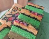 Cara Membuat Bolu Pandan Coklat Batik Bunga 15