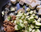 A picture of step 4 of Spicy Tofu - Tuna with Stir fry Spinach.